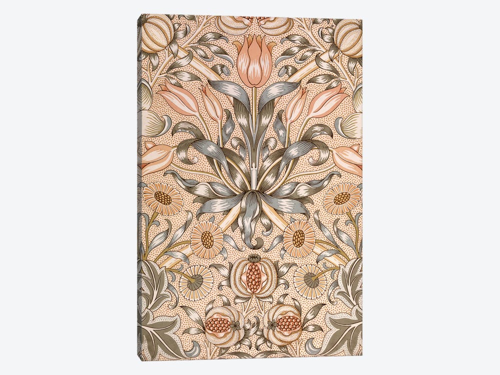 Lily and Pomegranate Wallpaper Design by William Morris 1-piece Canvas Print