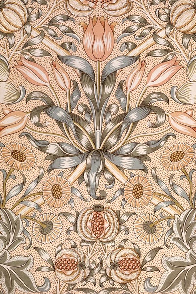 Granny Chic: Lily and Pomegranate Wallpaper Design by William Morris