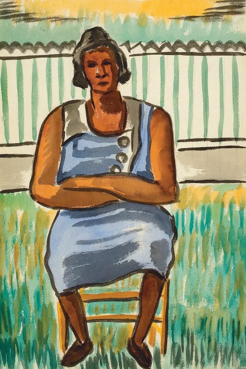 Seated Figure by Malvin Gray Johnson wall art