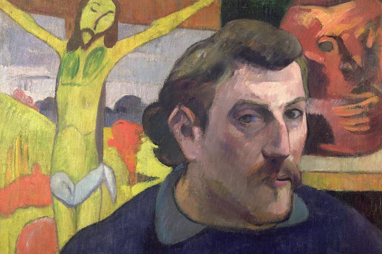 Self Portrait With The Yellow Christ by Paul Gauguin wall art