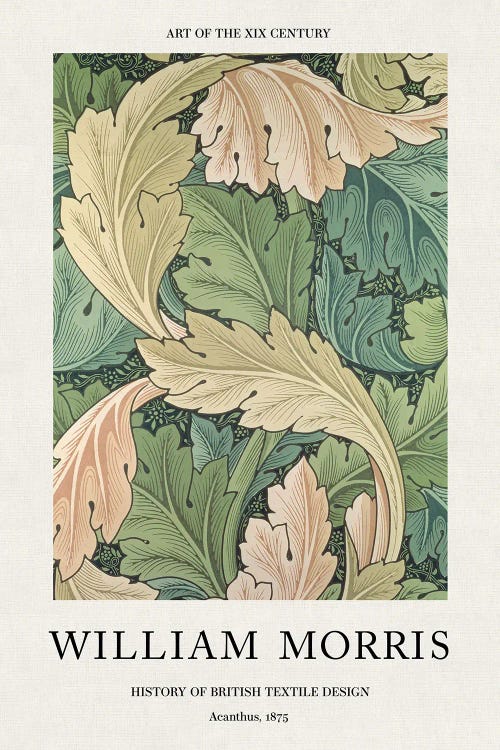 Acanthus, 1875 - William Morris Poster by William Morris wall art