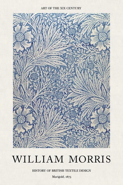 Charming Blue: Marigold, 1875 - William Morris Poster by William Morris