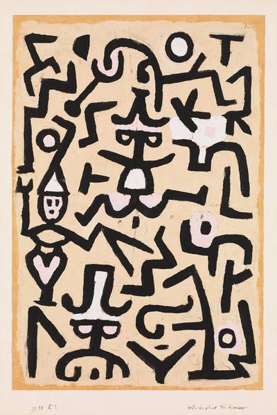 Global Patterns: Comedians' Handbill, 1938 by Paul Klee
