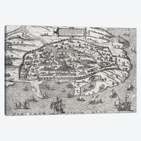 Town map of Alexandria in Egypt, c.1625  Canvas Print #BMN1353} by Unknown Artist Canvas Artwork