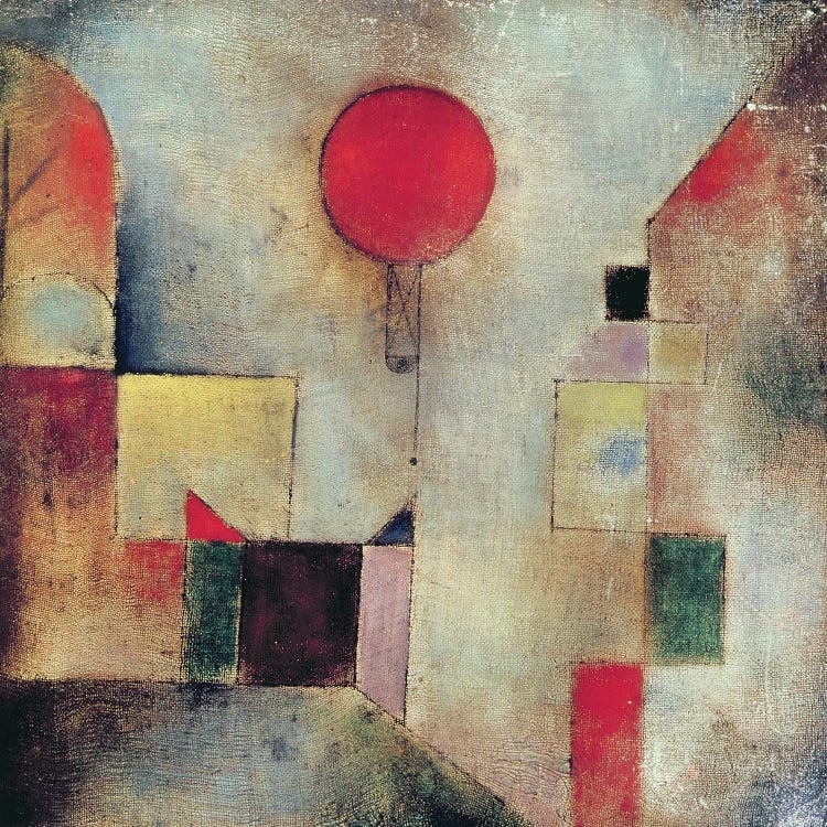 Red Balloon (Roter Ballon), 1922 by Paul Klee wall art