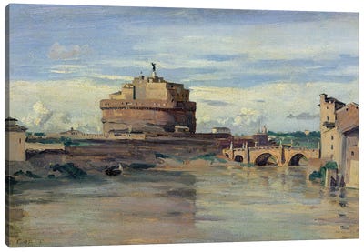 Castel Sant' Angelo and the River Tiber, Rome  Canvas Art Print