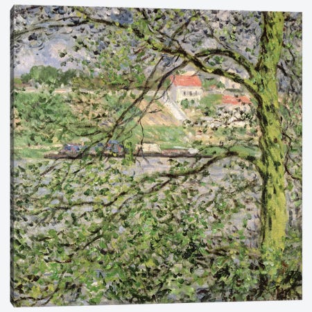 Through the Trees, 1878 Canvas Print #BMN1361} by Claude Monet Art Print