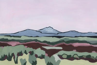 Olivine - Canvas Prints: Pink Sky And Abtract Land, 2024 by Andrea Mejia