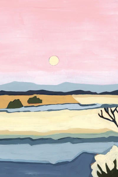 Andrea Mejia: Pink Sunset Over Villacuri, 2023 by Andrea Mejia