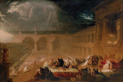 Black & Dark Art - Canvas Prints: Belshazzar's Feast I by John Martin