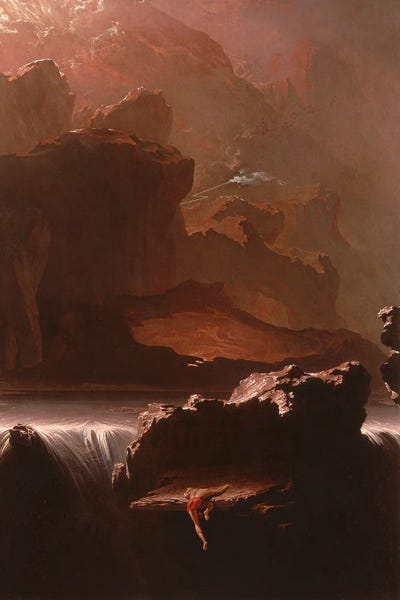 Black & Dark Art - Canvas Prints: Sadak In Search Of The Waters Of Oblivion, 1812 II by John Martin