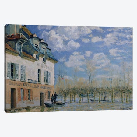 The Boat in the Flood, Port-Marly, 1876  Canvas Print #BMN1367} by Alfred Sisley Canvas Art