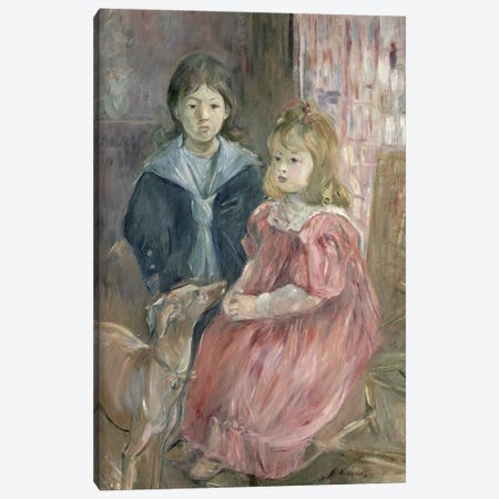 Double Portrait Of Charley And Jeannie Thomas, Children Of The Artist's Cousin, Gabriel Thomas, 1894 Canvas Print #BMN1368} by Berthe Morisot Art Print