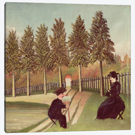 The Artist Painting His Wife, 1900-05 Canvas Print #BMN1369} by Henri Rousseau Canvas Art Print