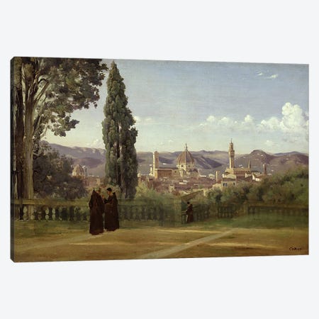 View of Florence from the Boboli Gardens, c.1834-36  Canvas Print #BMN1371} by Jean-Baptiste-Camille Corot Canvas Art