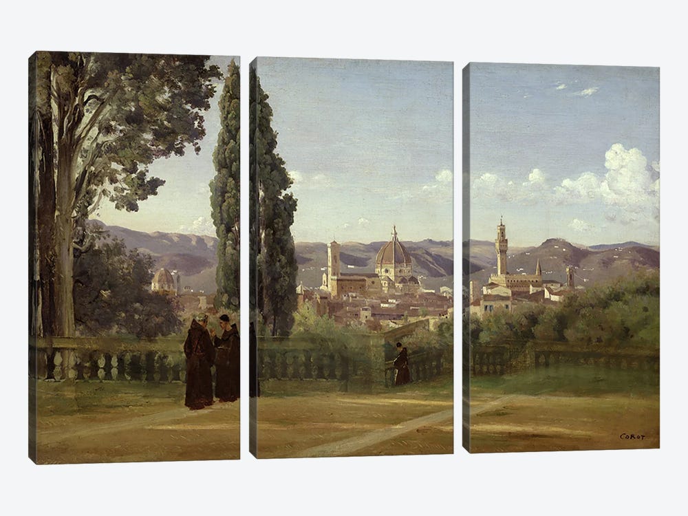 View of Florence from the Boboli Gardens, c.1834-36  3-piece Canvas Art Print
