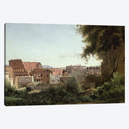View of the Colosseum from the Farnese Gardens, 1826  Canvas Print #BMN1372} by Jean-Baptiste-Camille Corot Canvas Wall Art