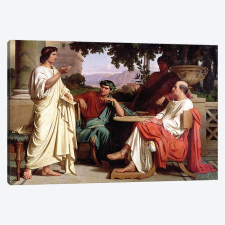 Horace, Virgil and Varius at the house of Maecenas Canvas Print #BMN1375} by Charles Francois Jalabert Art Print