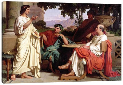 Horace, Virgil and Varius at the house of Maecenas Canvas Art Print