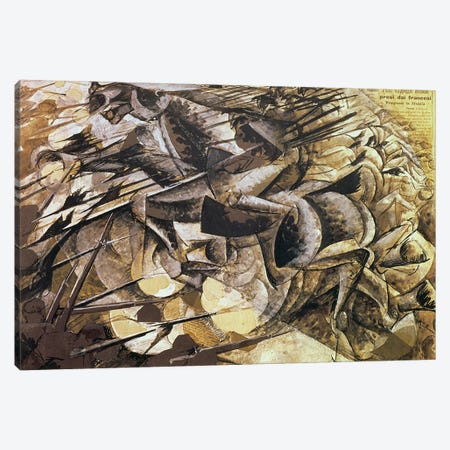 The Charge of the Lancers, 1915  Canvas Print #BMN1376} by Umberto Boccioni Canvas Art Print