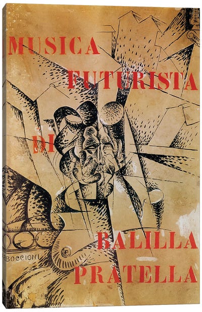 Design for the cover of 'Musica Futurista' by Francesco Balilla Pratella  Canvas Art Print