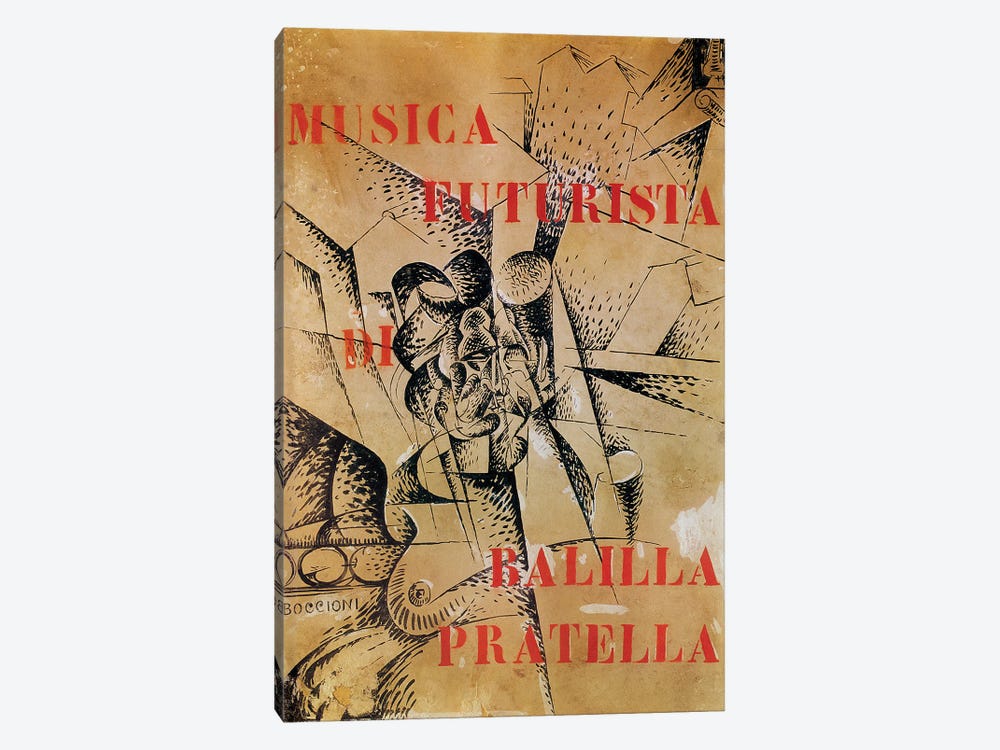 Design for the cover of 'Musica Futurista' by Francesco Balilla Pratella  1-piece Canvas Artwork