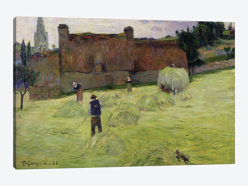 Haymaking in Brittany, 1888  by Paul Gauguin 1-piece Canvas Art Print