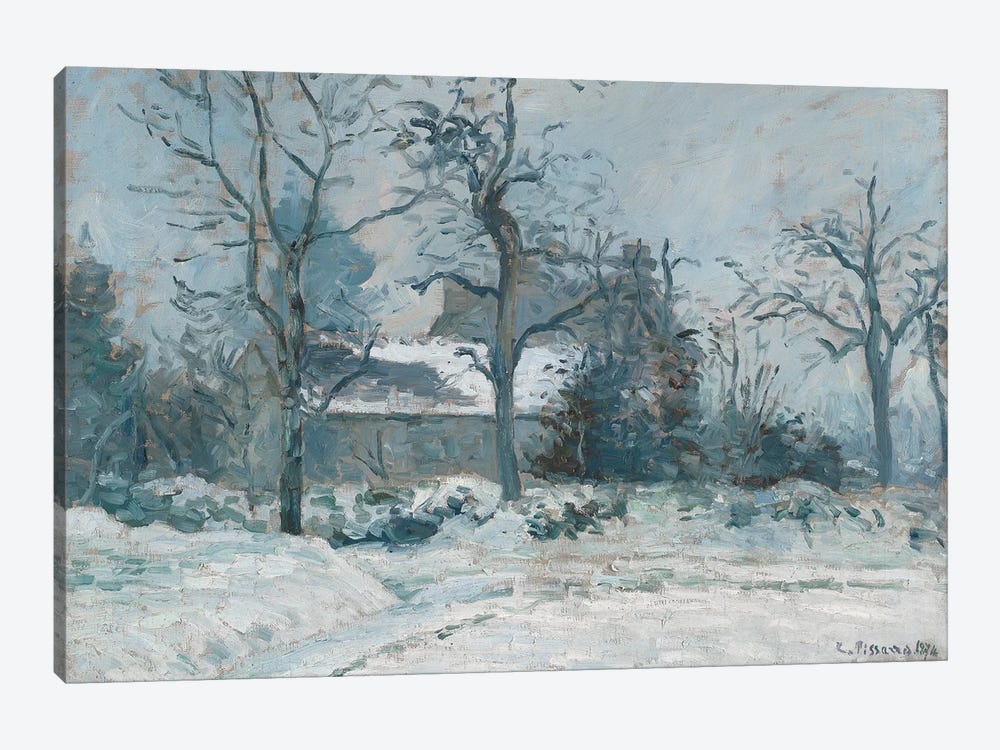 Piette's House at Montfoucault, Snow Effect, 1874  by Camille Pissarro 1-piece Canvas Artwork