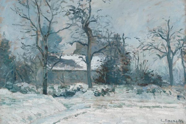 Camille Pissarro: Piette's House at Montfoucault, Snow Effect, 1874  by Camille Pissarro