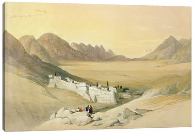The Convent Of St. Catherine, Mount Sinai, Plain Of The Encampment In The Background (Feb. 21st, 1839), The Holy Land Vol. III Canvas Art Print