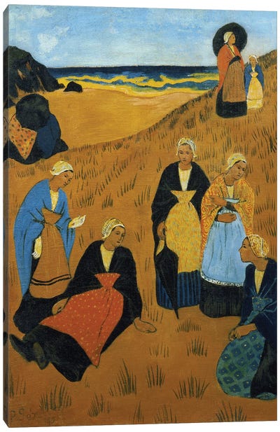 Young Breton Women wearing Shawls, or The Girls of Douarnenez, 1895 Canvas Art Print