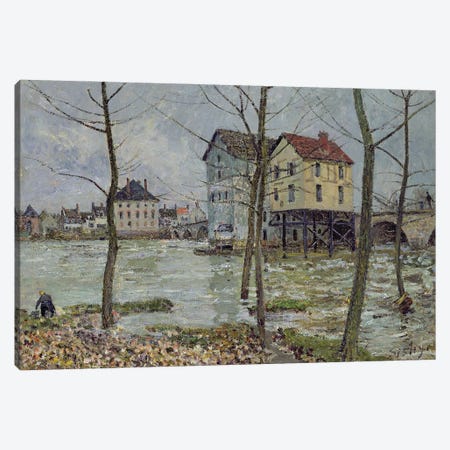 The Mills at Moret-sur-Loing, Winter, 1890 Canvas Print #BMN1393} by Alfred Sisley Canvas Wall Art