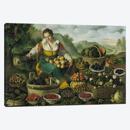 The Fruit Seller  Canvas Print #BMN1395} by Vincenzo Campi Canvas Art Print