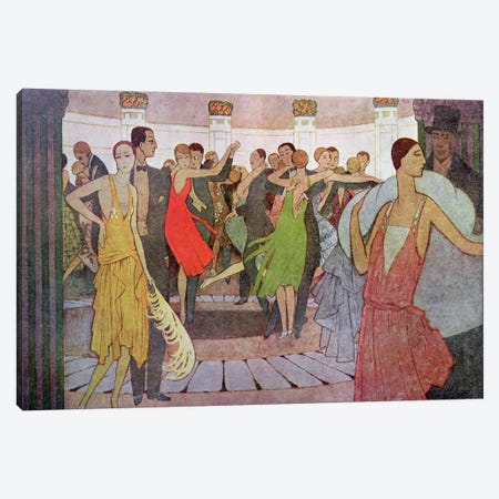 Paris by Night, a dance club in Montmartre Canvas Print #BMN13} by Manuel Orazi Canvas Print