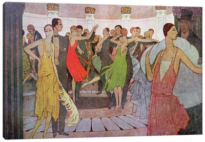 Paris by Night, a dance club in Montmartre Canvas Art Print - Art Nouveau