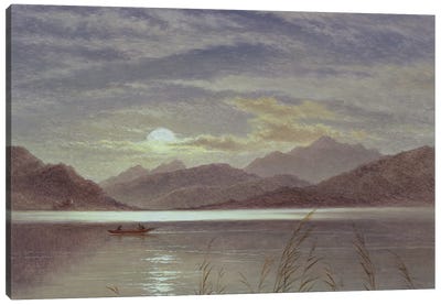 Lake Scene by Moonlight, 1879  Canvas Art Print