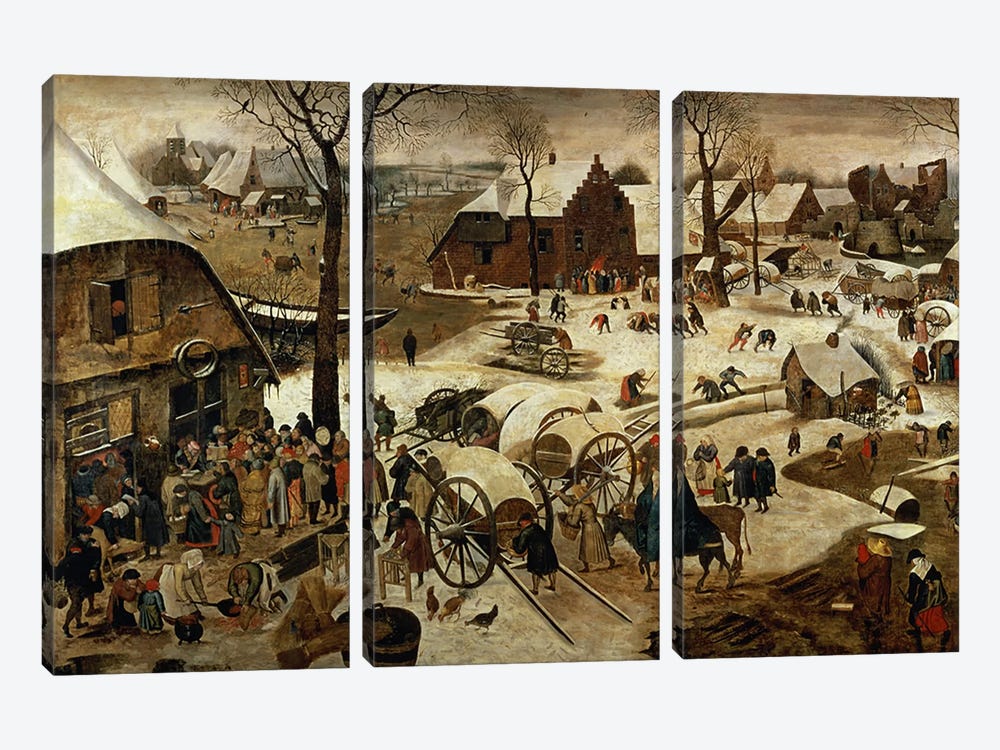 The Payment of the Tithe or The Census at Bethlehem   by Pieter Brueghel the Younger 3-piece Art Print