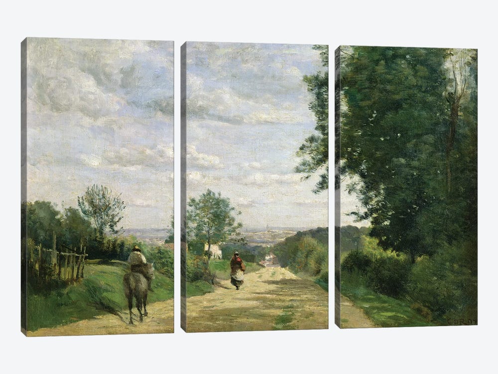 The Road to Sevres, 1858-59   by Jean-Baptiste-Camille Corot 3-piece Art Print