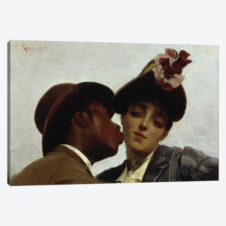 The Kiss, 1887  Canvas Print #BMN1418} by Theodore Jacques Ralli Canvas Print