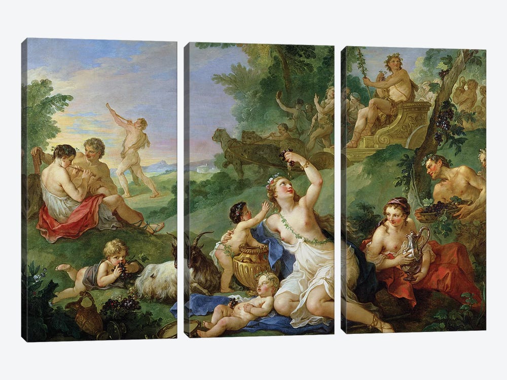 The Triumph of Bacchus  by Charles Joseph Natoire 3-piece Canvas Wall Art