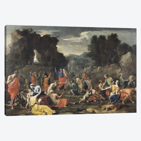 The Gathering of Manna, c.1637-9  Canvas Print #BMN1421} by Nicolas Poussin Canvas Wall Art