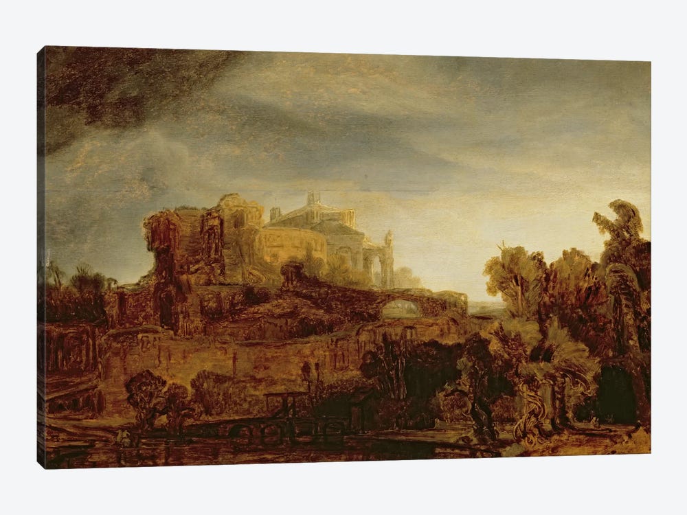 Landscape with a Chateau  by Rembrandt van Rijn 1-piece Art Print