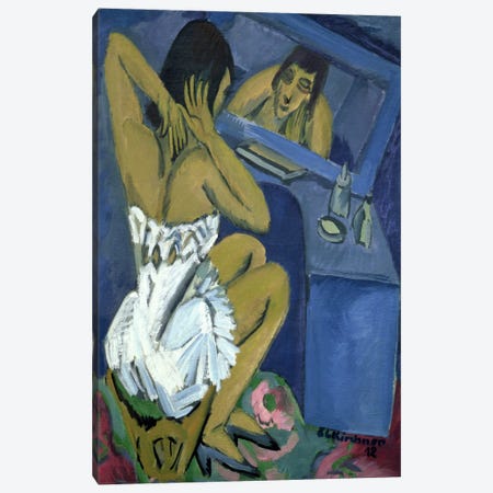 Woman before the Mirror, 1912  Canvas Print #BMN1428} by Ernst Ludwig Kirchner Canvas Art