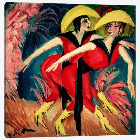 Dancers in Red, 1914  Canvas Print #BMN1430} by Ernst Ludwig Kirchner Canvas Art Print