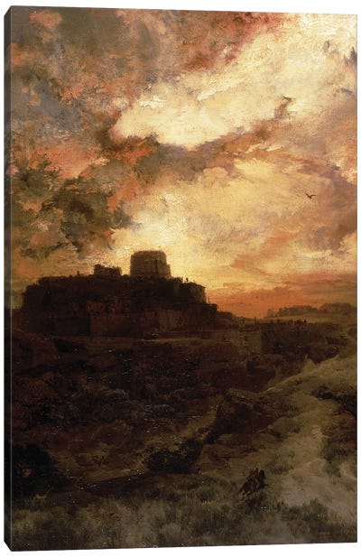 Sunset, Pueblo del Walpe, Arizona, 1880  Canvas Art Print