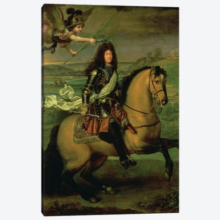 Equestrian Portrait of Louis XIV  Canvas Print #BMN1445} by Pierre Mignard Art Print