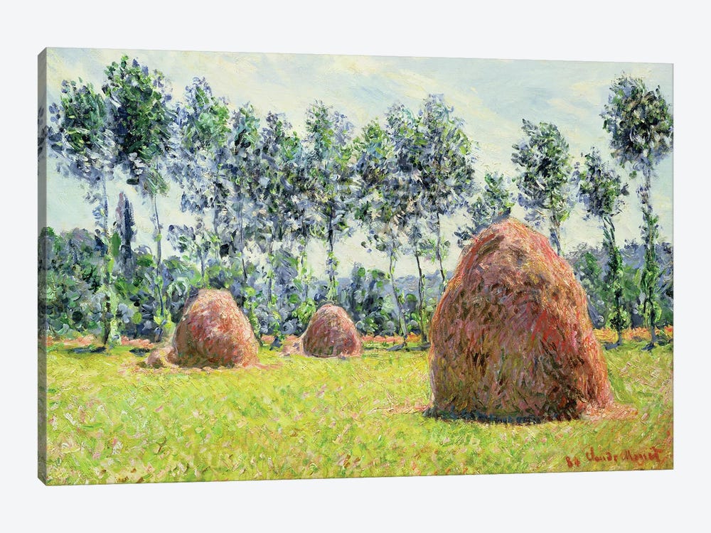 Haystacks at Giverny, 1884  1-piece Canvas Art
