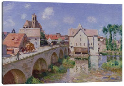 The Bridge at Moret, 1893  Canvas Art Print - Alfred Sisley