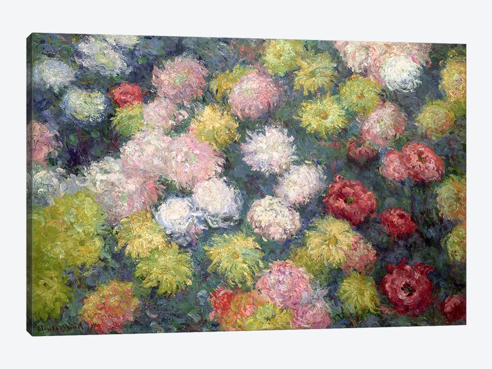 Chrysanthemums, 1897  by Claude Monet 1-piece Canvas Wall Art