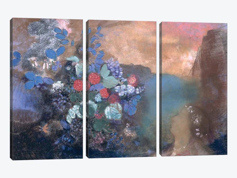 Ophelia among the Flowers, c.1905-8  by Odilon Redon 3-piece Canvas Wall Art